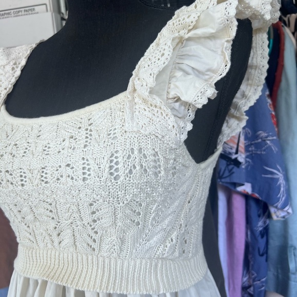 En Saison Collette Cream crochet ruffle Mini Sundress S - Picture 8 of 12